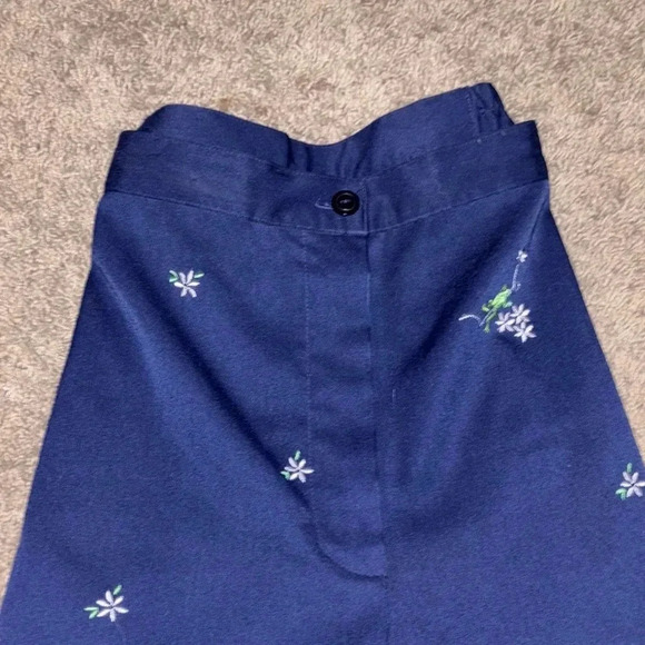 Navy Bottoms with Floral Embroidery - Picture 4 of 8
